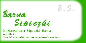 barna sipiczki business card
